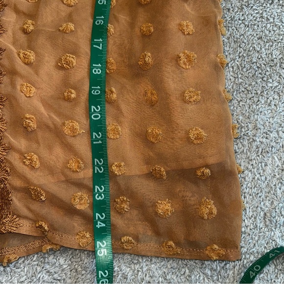 Chic Tan Blouse with Textured Accents - Picture 6 of 6